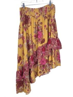 City‎ Chic Venice Bird Floral Boho Skirt 18